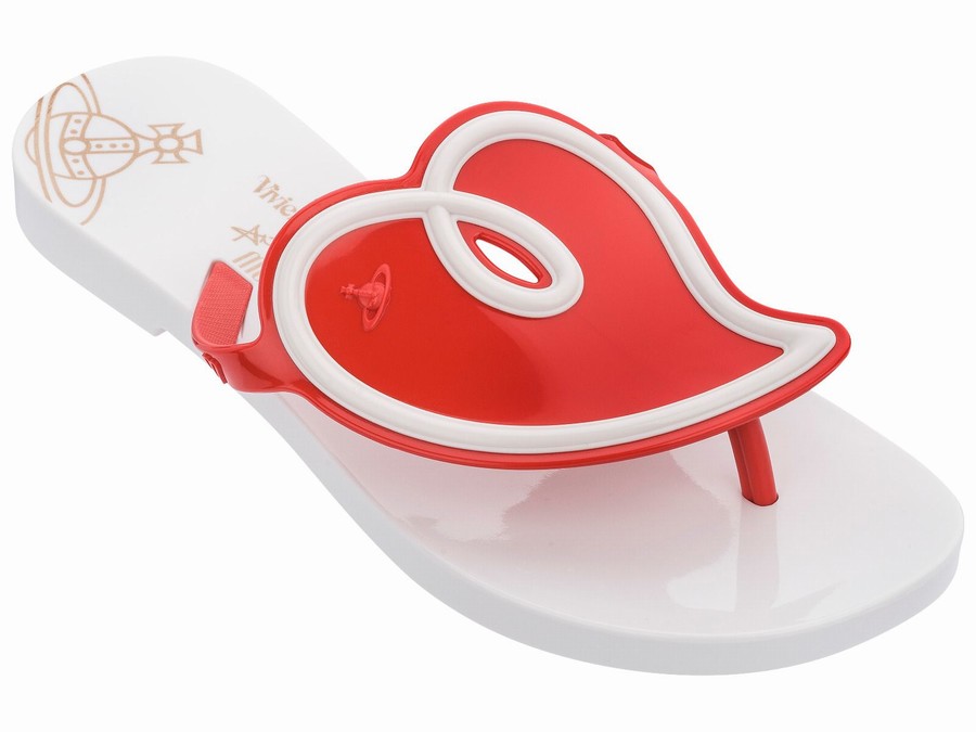 Chanclas Melissa Vivienne Westwood Sun Heart Contrast Mujer - Rojas - Argentina YKO-639241